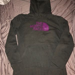 Grey north face hoodie sweatshirt women’s